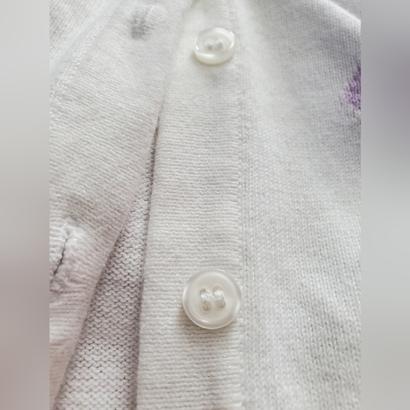 Jessica Cardigan, Argyle print in purple and white - Picture 3 of 7